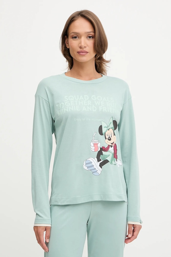 United Colors of Benetton longsleeve de pijama munte turcoaz 3Y5E3M07Q