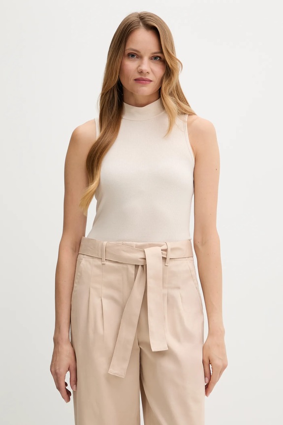United Colors of Benetton top z elastanem beżowy 3P2Y3M06Y