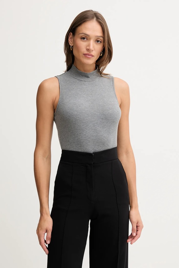 United Colors of Benetton top z elastanem szary 3P2Y3M06Y