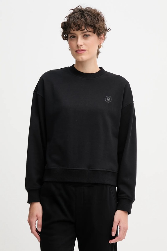 United Colors of Benetton bluză print negru 3WNW3M07T
