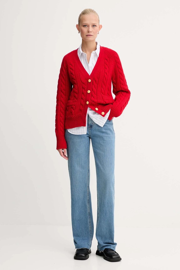 Volnena jopica Bally WKN0AM rdeča AW25