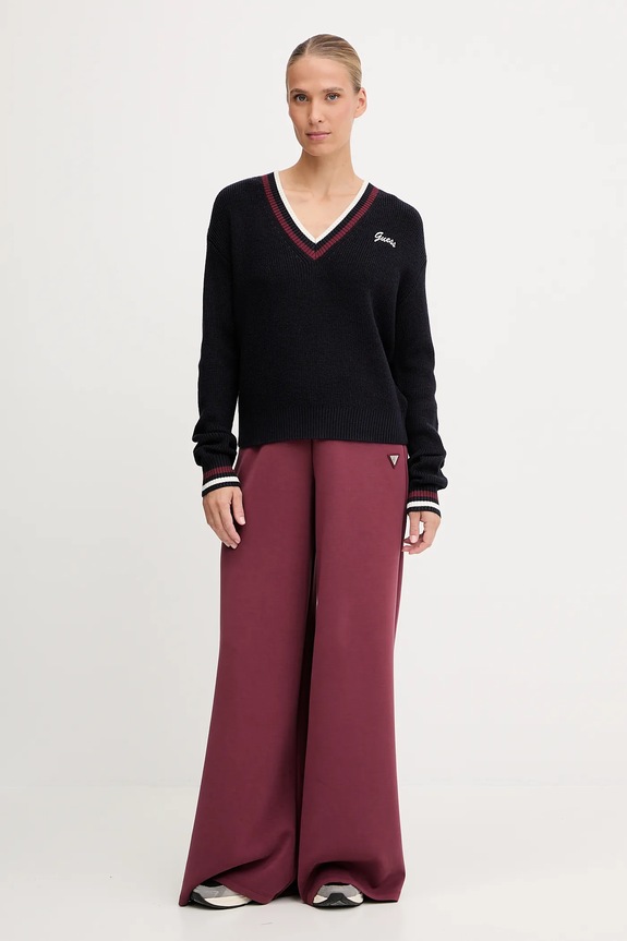 Guess sweter z dodatkiem wełny SABINA V5BR01.Z1152 granatowy AW25
