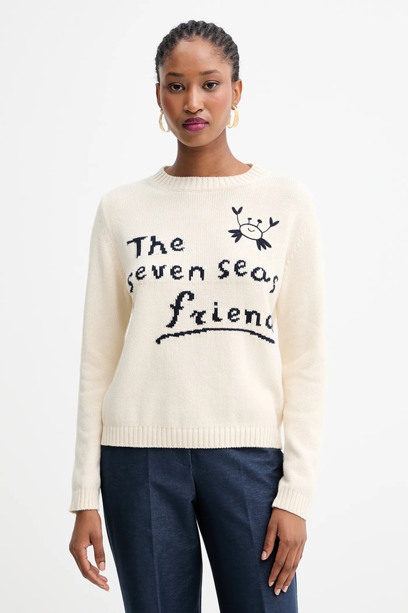Weekend Max Mara sweter NESPOLA aplikacja beżowy 2525366171600