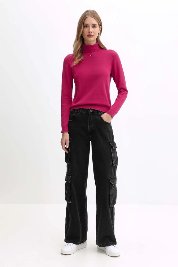 Bavlnený sveter Tommy Jeans DW0DW21672 ružová AW25