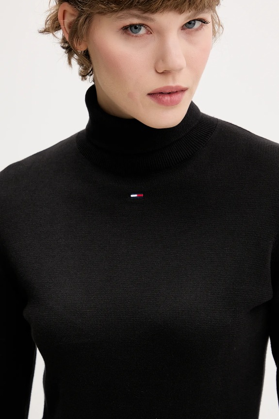 Tommy Jeans pulover de bumbac negru DW0DW21672