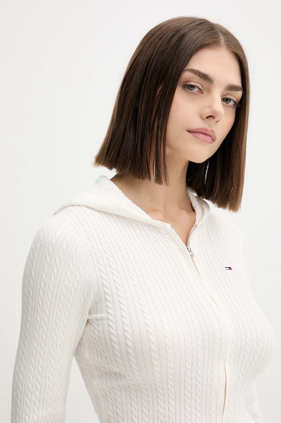 Kardigán Tommy Jeans béžová DW0DW21673