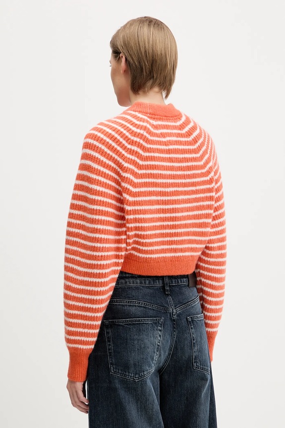 Odzież Tommy Jeans sweter z domieszką wełny DW0DW21677 pomarańczowy
