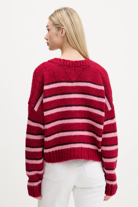 Oblečenie Kardigán s prímesou vlny Tommy Jeans DW0DW21678 ružová
