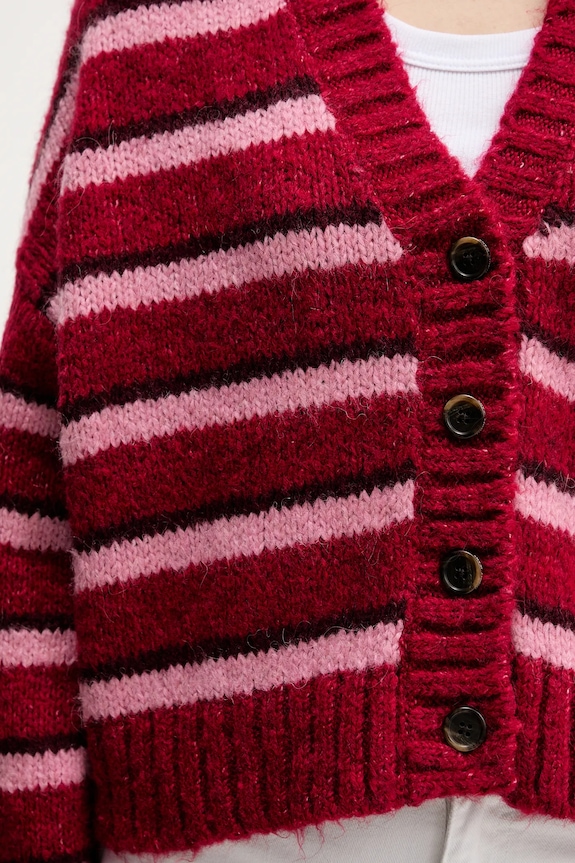 Kardigán s prímesou vlny Tommy Jeans DW0DW21678 ružová