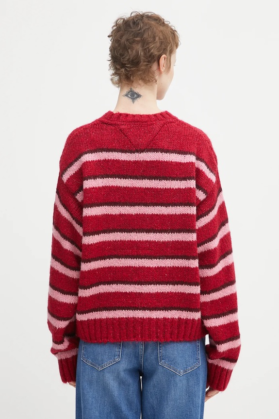 Odjeća Pulover s dodatkom alpaka vune Tommy Jeans DW0DW21679 crvena
