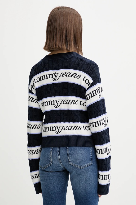 Oblačila Bombažen pulover Tommy Jeans DW0DW21682 mornarsko modra