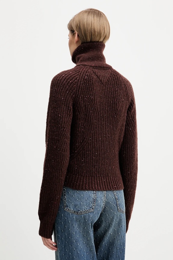 Odzież Tommy Jeans sweter z dodatkiem wełny DW0DW21686 brązowy