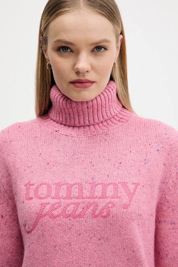 Odjeća Pulover s dodatkom vune Tommy Jeans DW0DW21687 roza