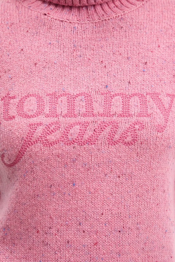 Pulover s dodatkom vune Tommy Jeans roza DW0DW21687
