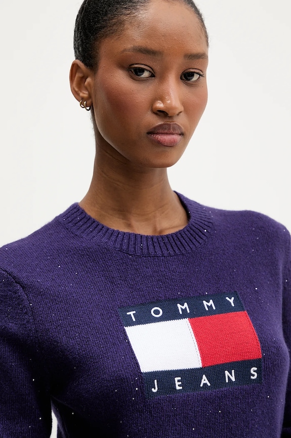 Sveter Tommy Jeans fialová DW0DW21690