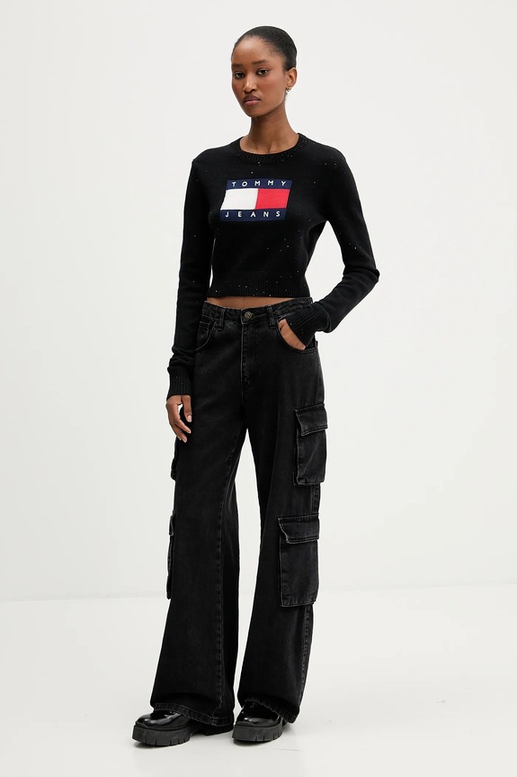 Sveter Tommy Jeans DW0DW21690 čierna AW25