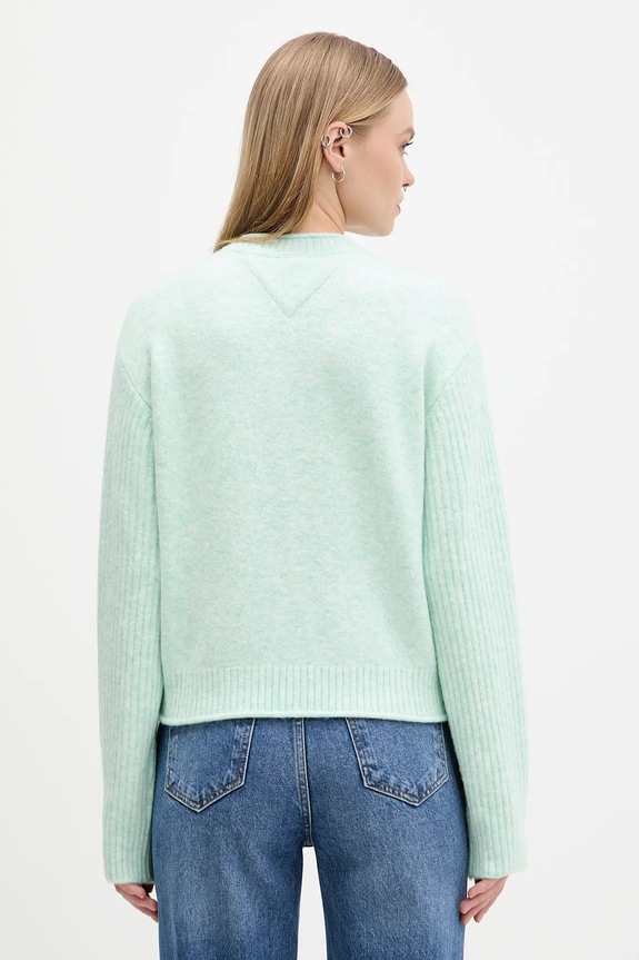 Oblačila Pulover z dodatkom volne Tommy Jeans DW0DW21782 turkizna