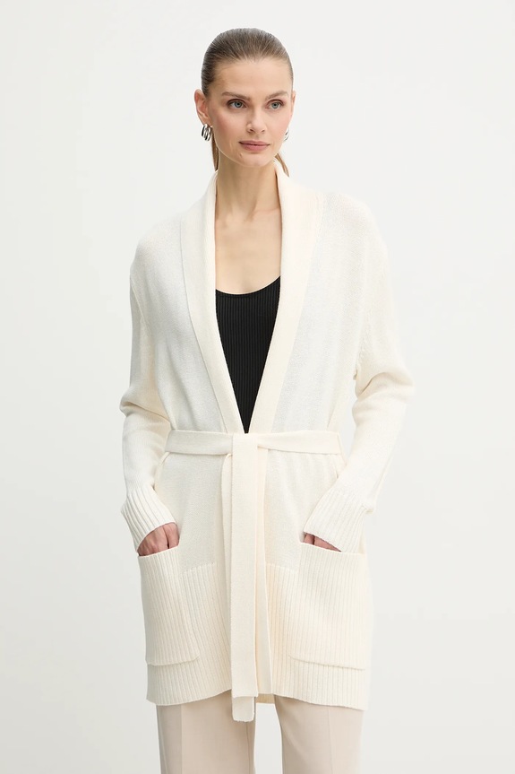 Armani Exchange cardigan din amestec de lână uni bej XW000766.AF13774