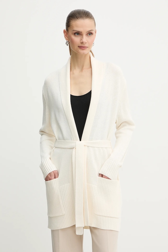 Armani Exchange cardigan din amestec de lână uni bej XW000766.AF13774
