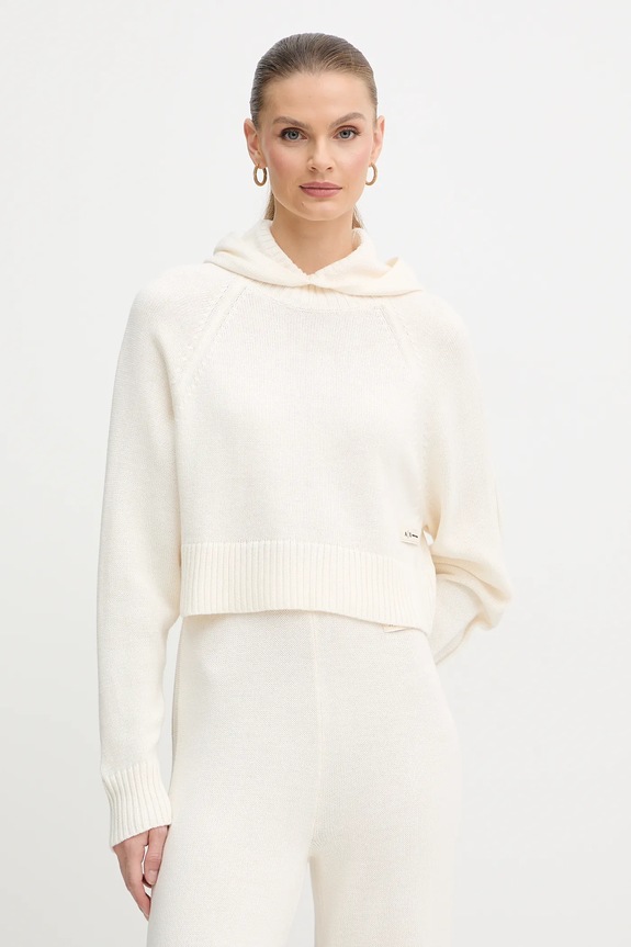 Armani Exchange pulover din amestec de lână subtiri bej XW000767.AF13774