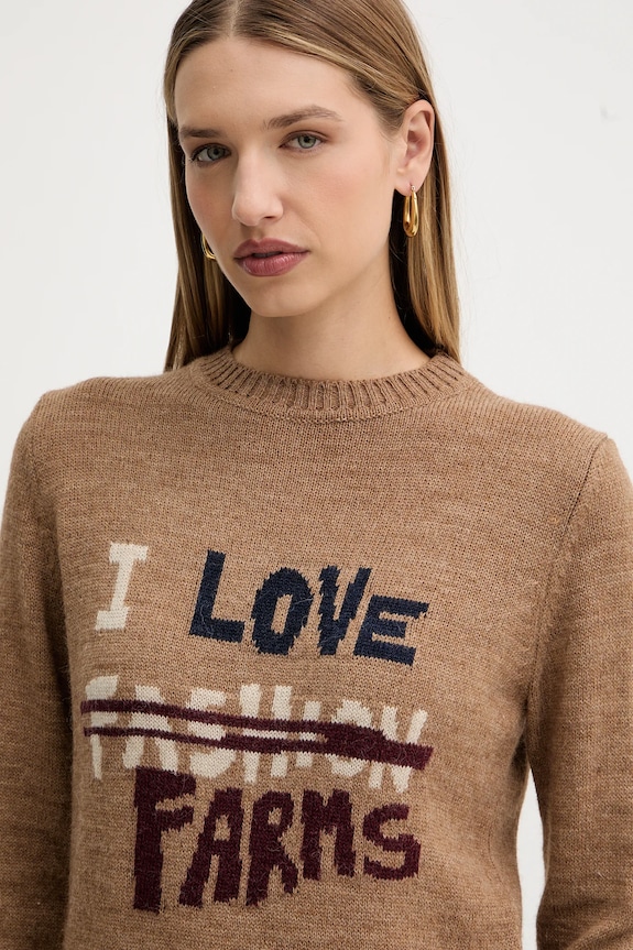 Weekend Max Mara sweter z wełną NITRA beżowy 2525366292600