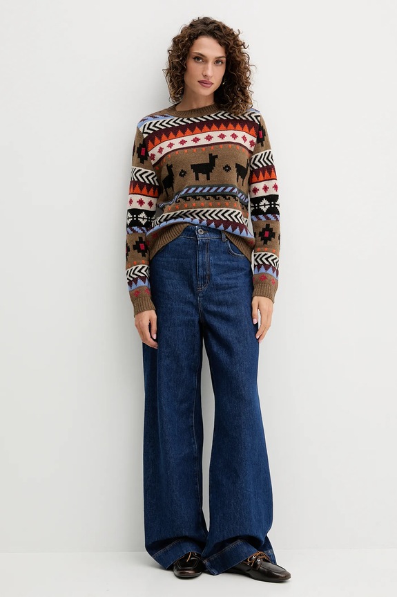 Weekend Max Mara pulóver alpaka gyapjú keverékből QUIRITE 2525366302600 barna AW25