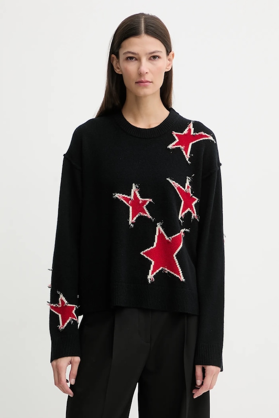 Kašmírový sveter ZADIG&VOLTAIRE vlna čierna KWSW02842