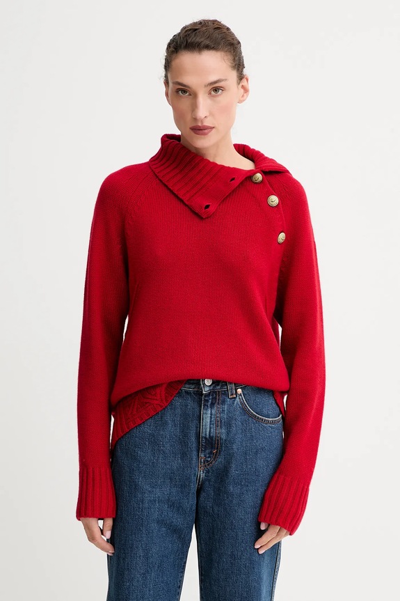 ZADIG&VOLTAIRE sweter kaszmirowy wełna czerwony KWSW02793