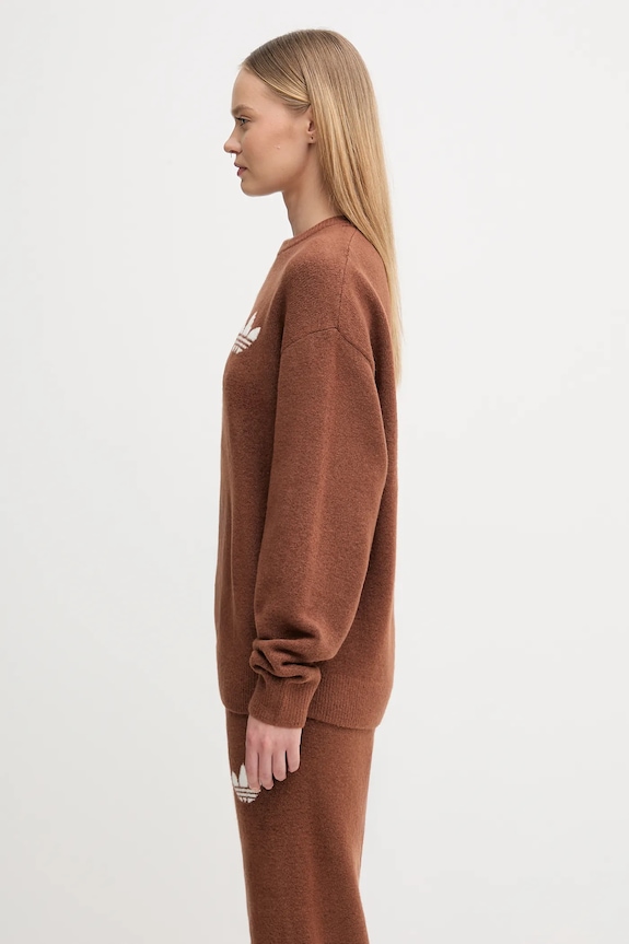 adidas Originals wool blend jumper Knitted Sweater KF2340 brown AW25