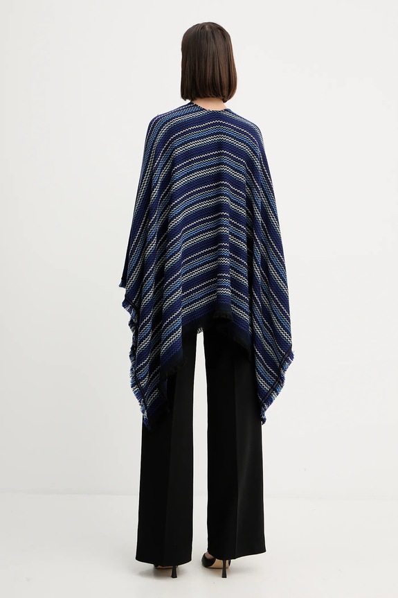 Ρούχα Μάλλινο πόντσο Missoni MA9EWODA413 σκούρο μπλε