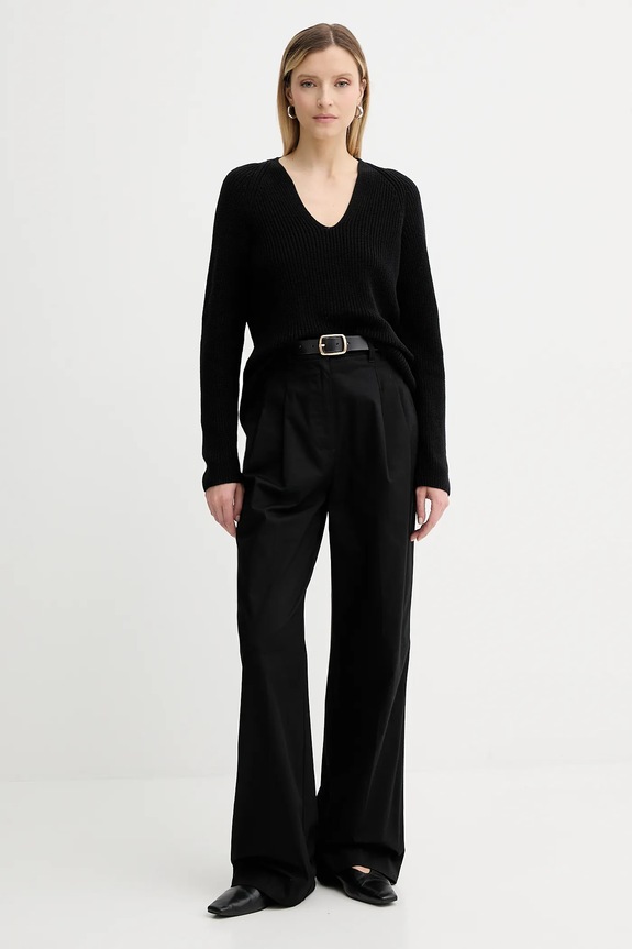 Βαμβακερό πουλόβερ Marc O'Polo 506605960097 μαύρο AW25