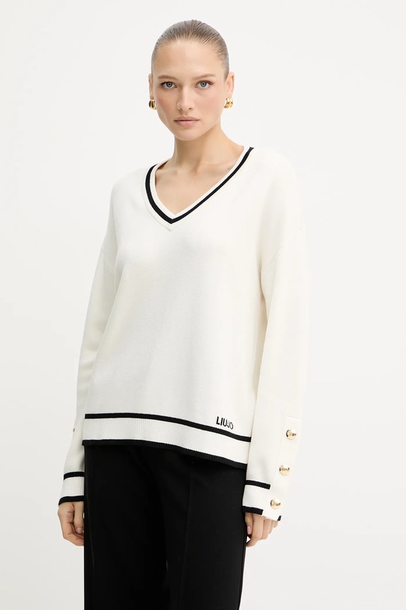 Πουλόβερ σε μείγμα μεταξιού Liu Jo άλλο μπεζ TF5229.MS59L