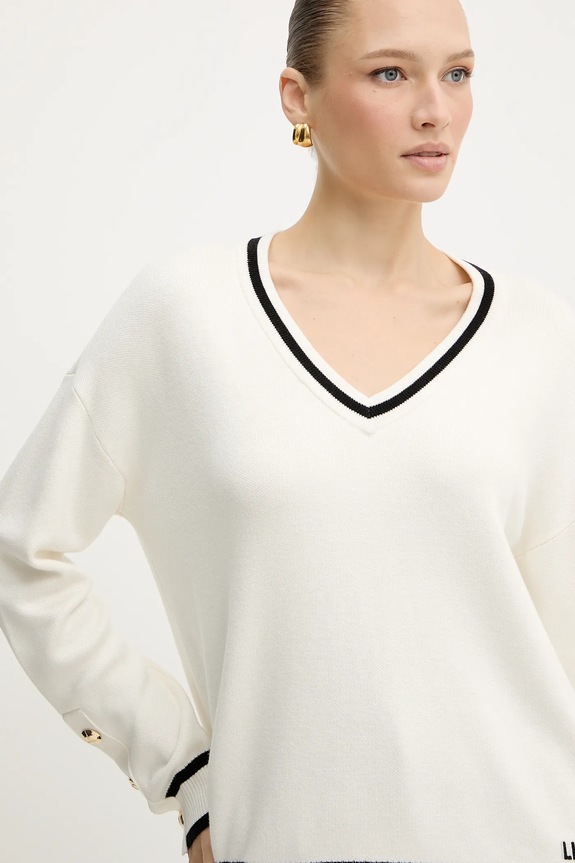 Πουλόβερ σε μείγμα μεταξιού Liu Jo μπεζ TF5229.MS59L