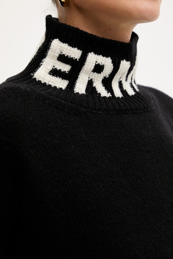 ERMANNO Firenze sweter wełniany 57TM027EO1 czarny