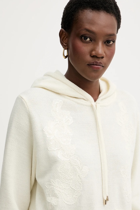 ERMANNO Firenze sweter z dodatkiem wełny beżowy 57TM034E85