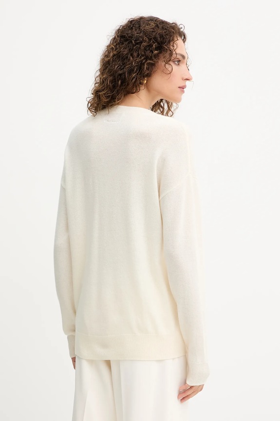 Odzież ERMANNO Firenze sweter wełniany 57TM049E55 beżowy