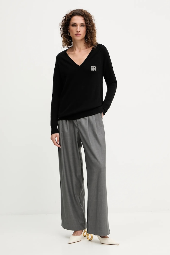 ERMANNO Firenze pulover de lână 57TM055E52 negru AW25