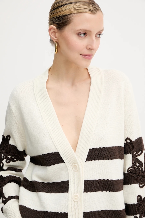 ERMANNO Firenze cardigan din amestec de lână bej 57TN044EA5