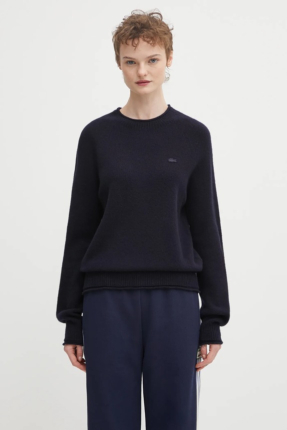 Lacoste woolen jumper fine-knit navy AF4160
