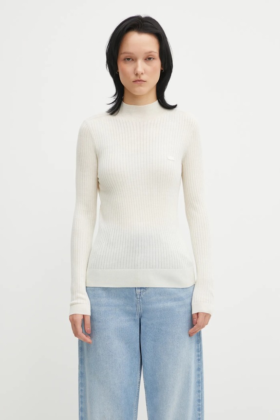 Lacoste woolen jumper fine-knit beige AF4189