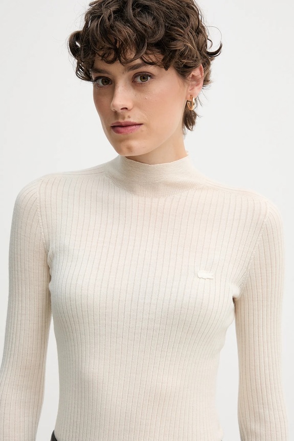 Lacoste sweter wełniany beżowy AF4189