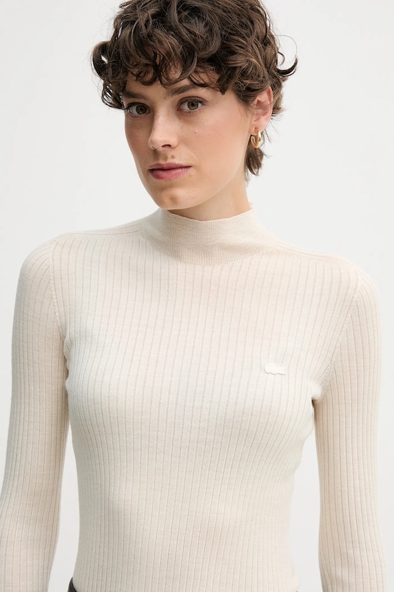 Lacoste sweter wełniany beżowy AF4189