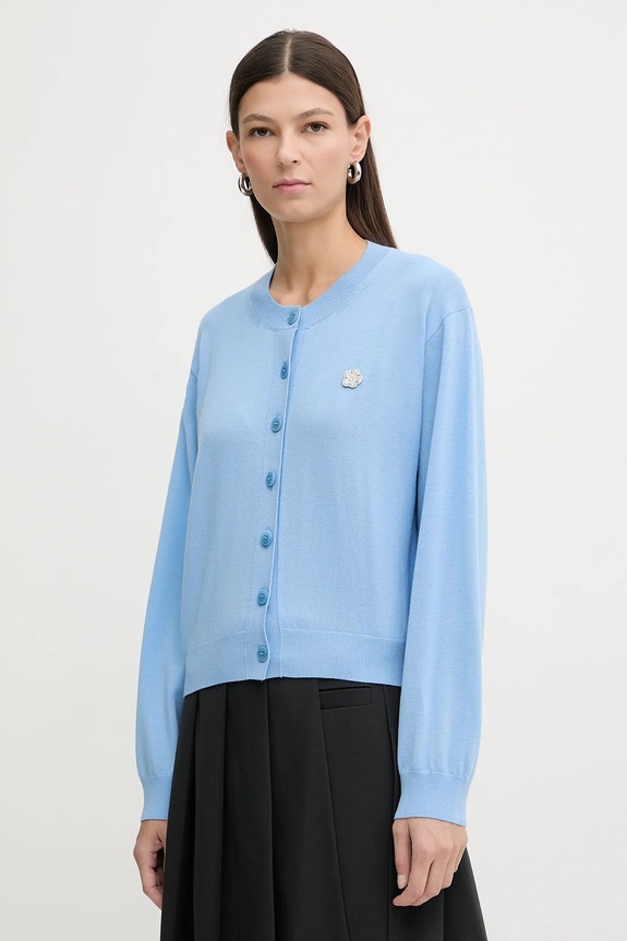 Μάλλινη ζακέτα Kenzo μαλλί μπλε FF62CA7203LB
