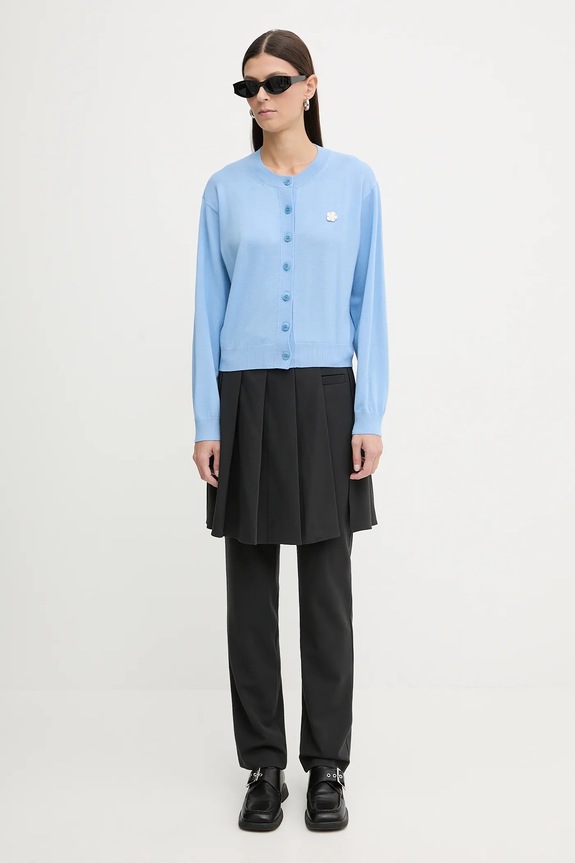 Μάλλινη ζακέτα Kenzo FF62CA7203LB μπλε AW25