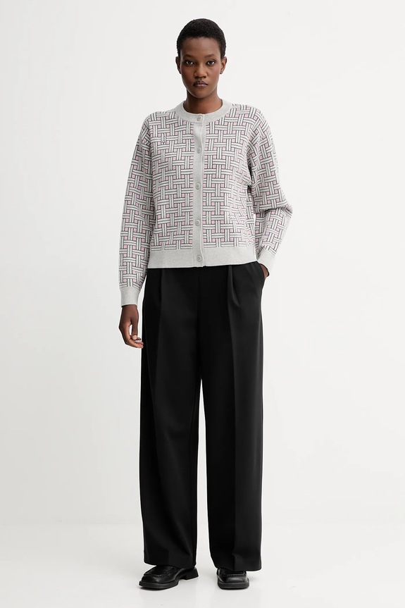 Kenzo cardigan din amestec de lână FF62CA7033CQ gri AW25