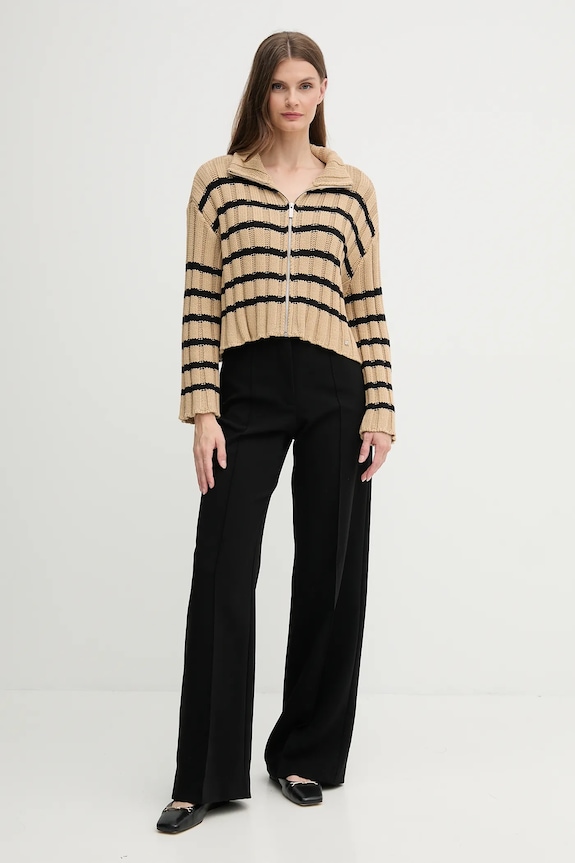 Dkny kardigan bawełniany DJ5R0614 zielony AW25