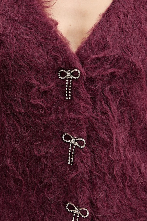 Кардиган с добавлением шерсти альпаки Guess TOMIKO W5BR91.Z3JI2 бордо
