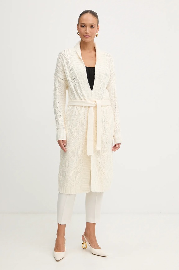 Guess kardigan z dodatkiem wełny NATHALIE szpic beżowy W5BR76.Z4152