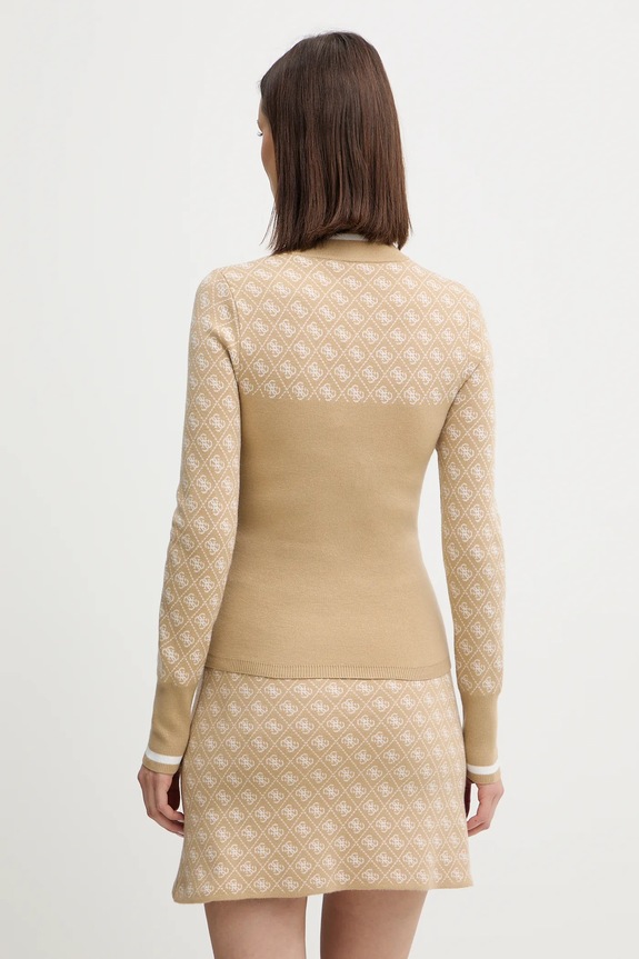 Guess sweter z dodatkiem wełny AUBREY W5BR24.Z3JD2 beżowy AW25