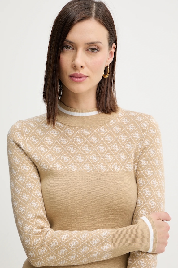 Odzież Guess sweter z dodatkiem wełny AUBREY W5BR24.Z3JD2 beżowy